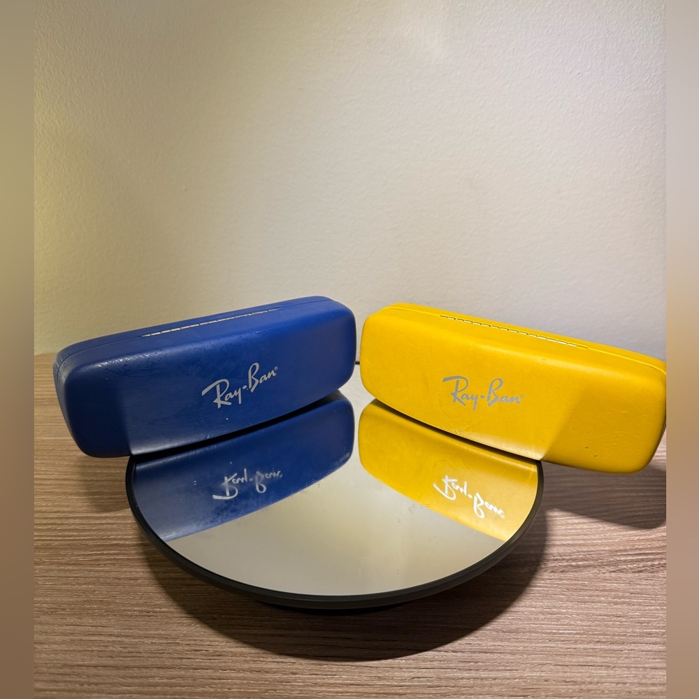 Ban Bright Blue & Yellow Hard Cases EyeGlasses Sunglasses Ray-Ban